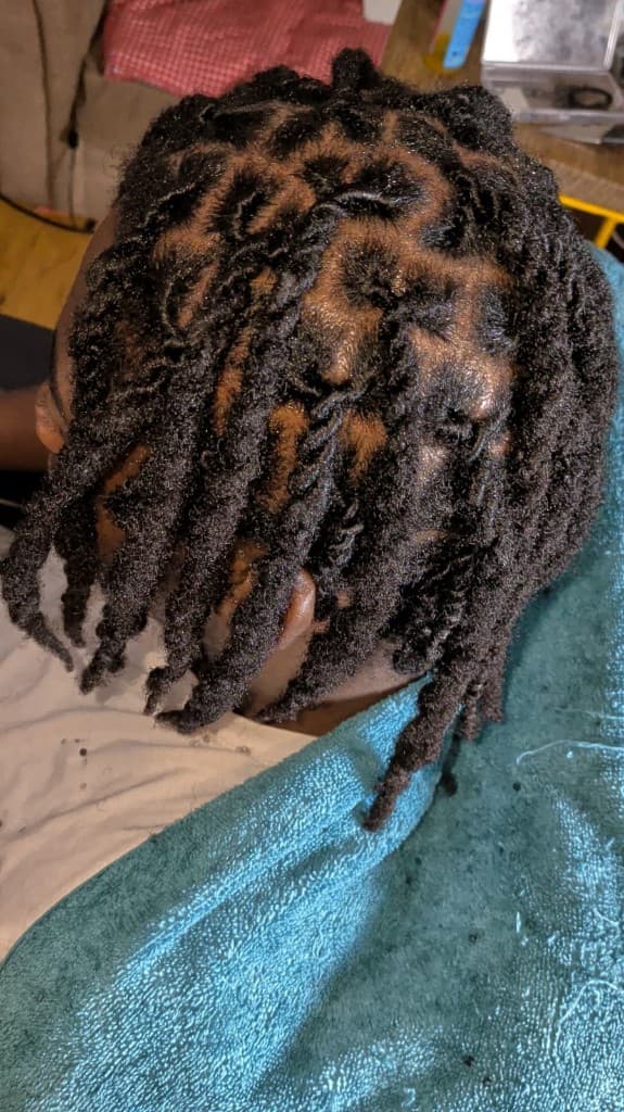Starter twists — damp after wash