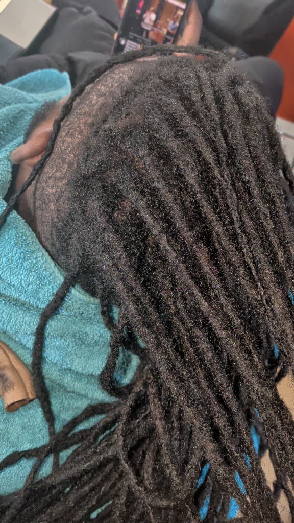 Long mature traditional locs
